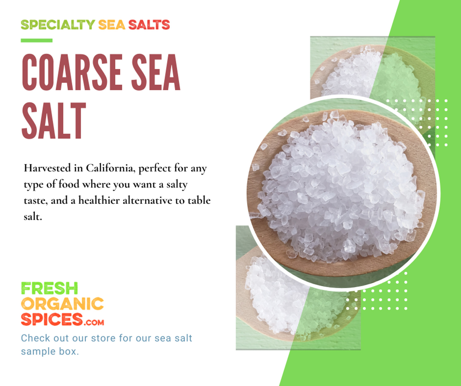 Coarse Sea Salt Fresh Organic Spices